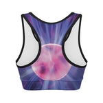 Purple Plasma Ball Print Women's Sports Bra