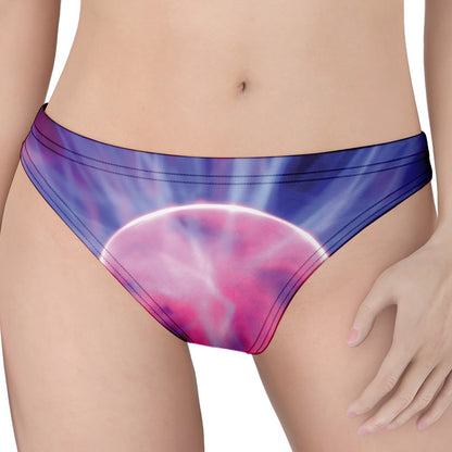 Purple Plasma Ball Print Women's Thong
