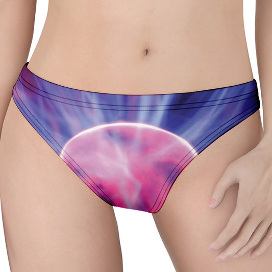 Purple Plasma Ball Print Women's Thong