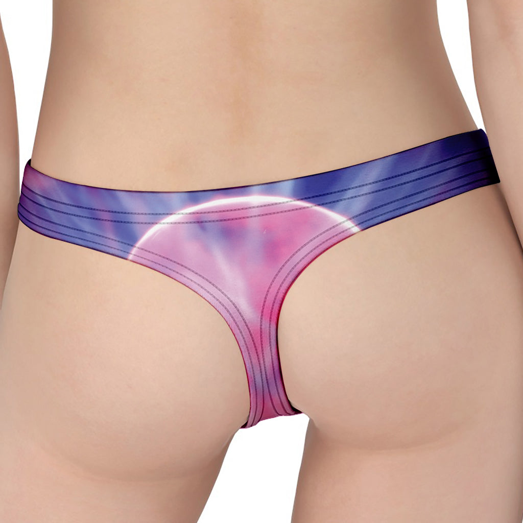 Purple Plasma Ball Print Women's Thong