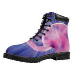 Purple Plasma Ball Print Work Boots