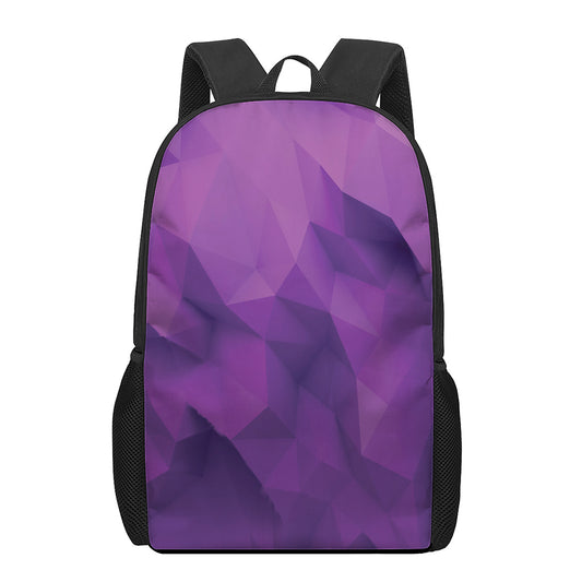 Purple Polygonal Geometric Print 17 Inch Backpack