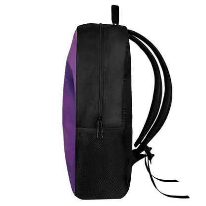 Purple Polygonal Geometric Print 17 Inch Backpack