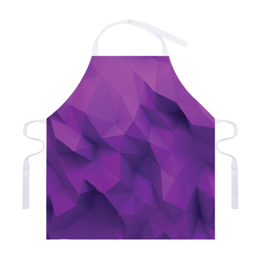 Purple Polygonal Geometric Print Adjustable Apron