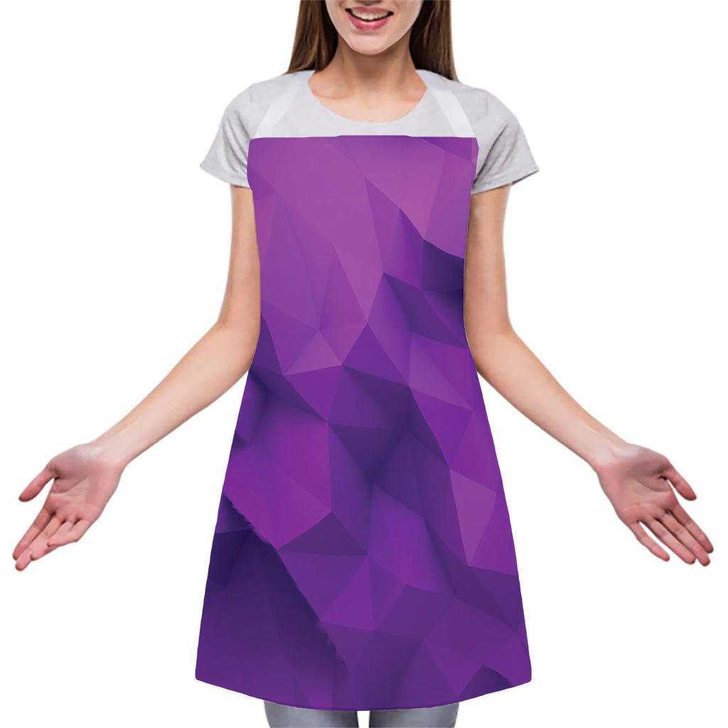 Purple Polygonal Geometric Print Adjustable Apron