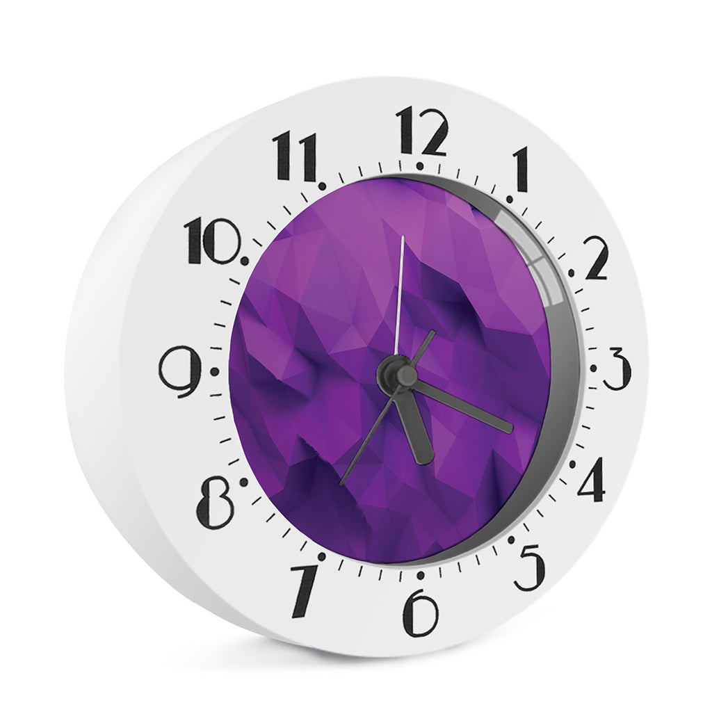 Purple Polygonal Geometric Print Alarm Clock