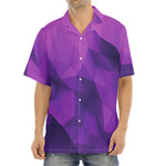Purple Polygonal Geometric Print Aloha Shirt