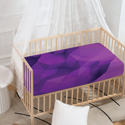 Purple Polygonal Geometric Print Baby Crib Sheet