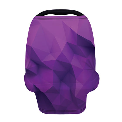 Purple Polygonal Geometric Print Baby Seat Cover