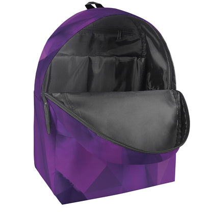 Purple Polygonal Geometric Print Backpack