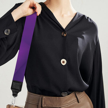 Purple Polygonal Geometric Print Bag Strap