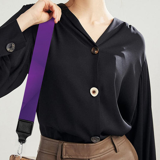 Purple Polygonal Geometric Print Bag Strap