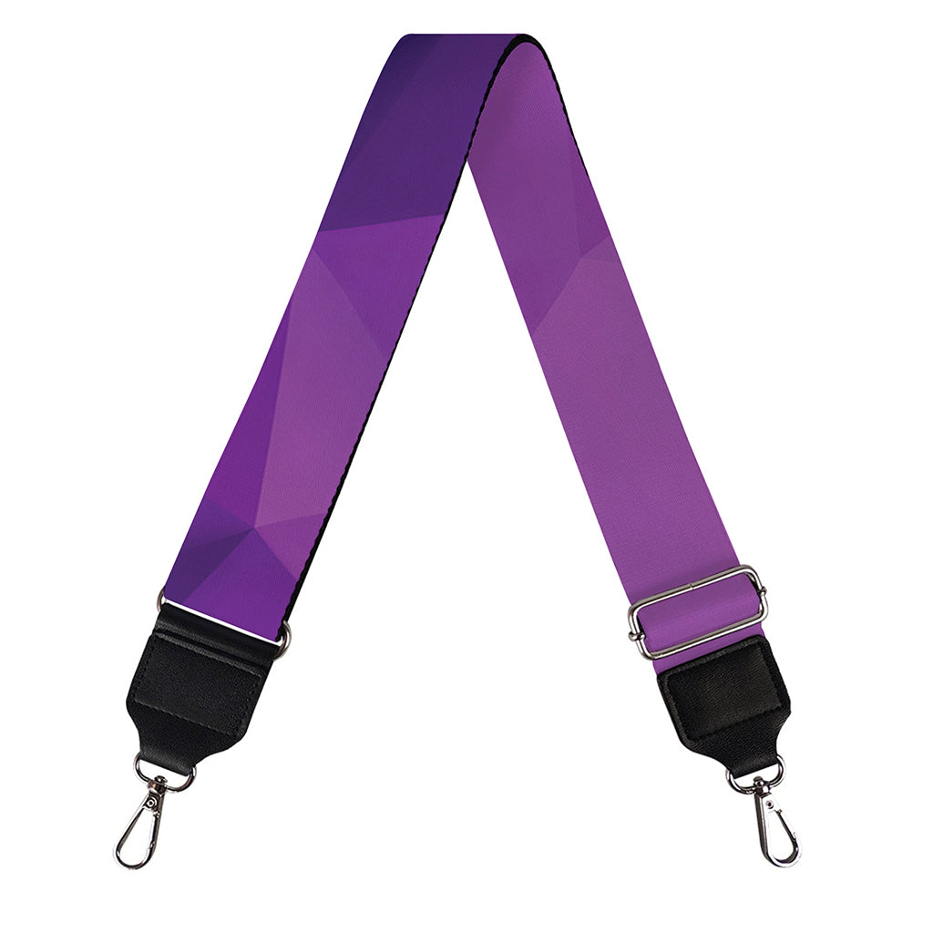 Purple Polygonal Geometric Print Bag Strap