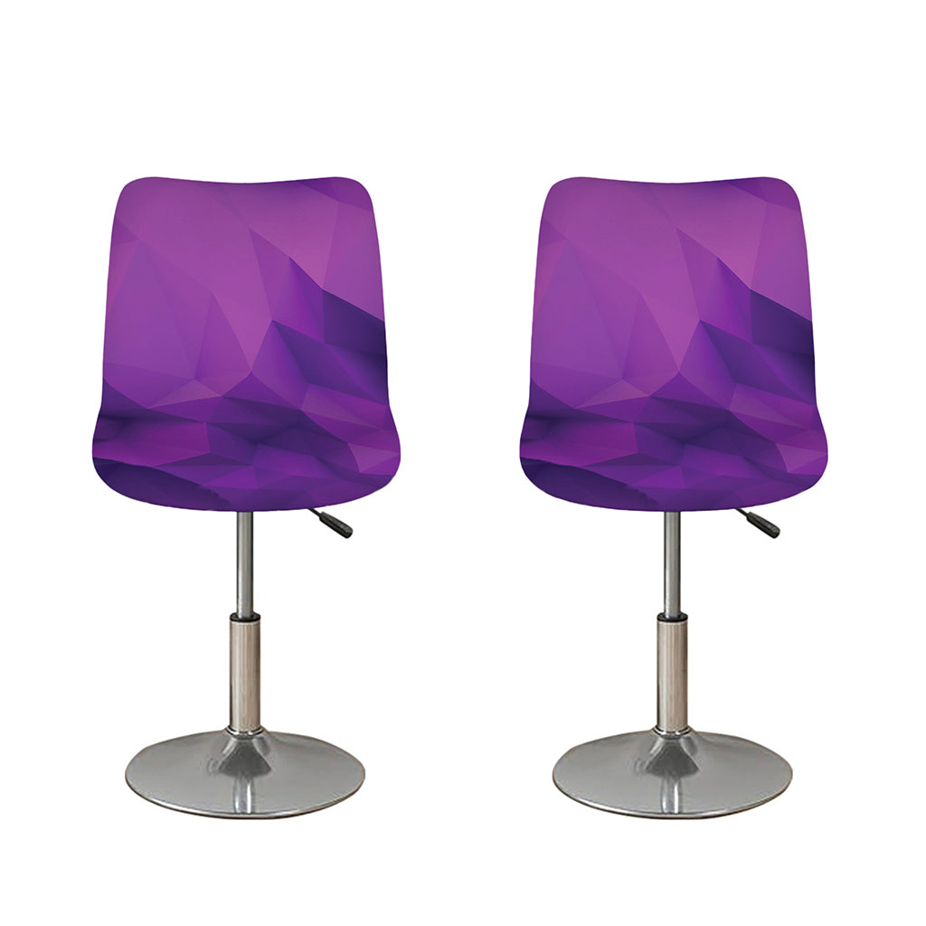 Purple Polygonal Geometric Print Bar Stool Covers