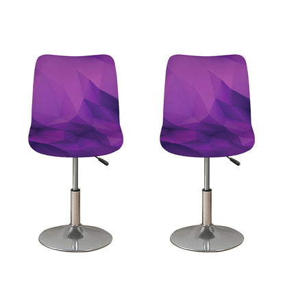 Purple Polygonal Geometric Print Bar Stool Covers