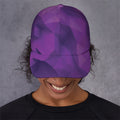 Purple Polygonal Geometric Print Baseball Cap