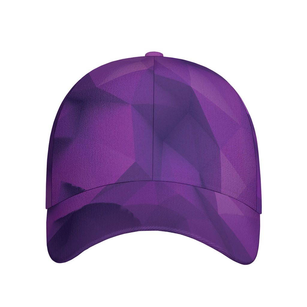 Purple Polygonal Geometric Print Baseball Cap