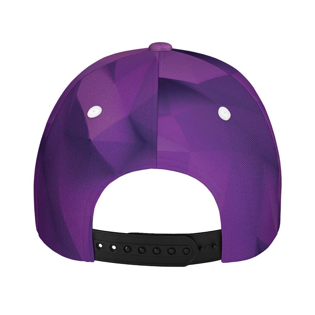 Purple Polygonal Geometric Print Baseball Cap