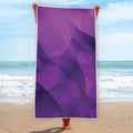 Purple Polygonal Geometric Print Beach Towel