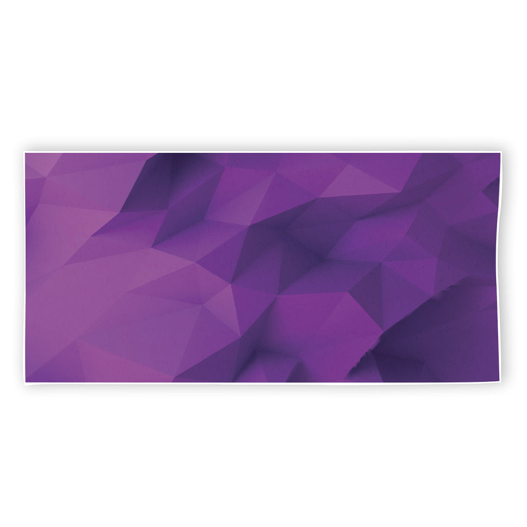 Purple Polygonal Geometric Print Beach Towel
