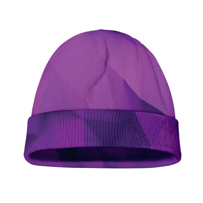 Purple Polygonal Geometric Print Beanie