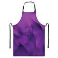 Purple Polygonal Geometric Print Bib Apron With Pocket