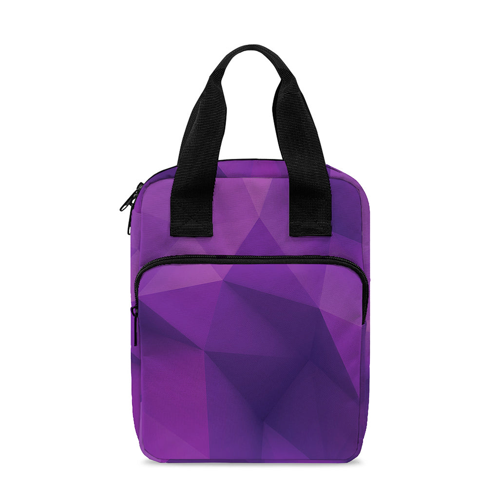 Purple Polygonal Geometric Print Bible Tote Bag