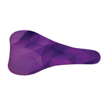 Purple Polygonal Geometric Print Bicycle Seat Cover