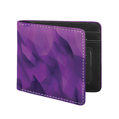 Purple Polygonal Geometric Print Bifold Wallet
