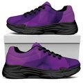 Purple Polygonal Geometric Print Black Chunky Shoes