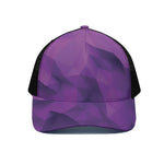 Purple Polygonal Geometric Print Black Mesh Trucker Cap