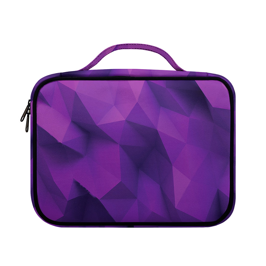 Purple Polygonal Geometric Print Briefcase Bible Bag