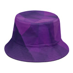 Purple Polygonal Geometric Print Bucket Hat