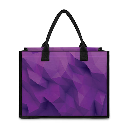 Purple Polygonal Geometric Print Canvas Tote Bag