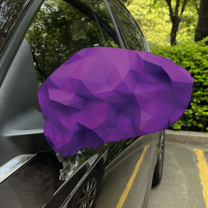 Purple Polygonal Geometric Print Car Side Mirror Covers