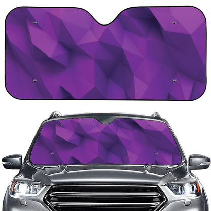 Purple Polygonal Geometric Print Car Windshield Sun Shade