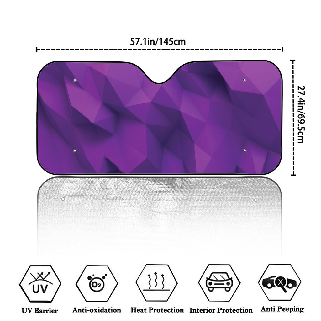 Purple Polygonal Geometric Print Car Windshield Sun Shade