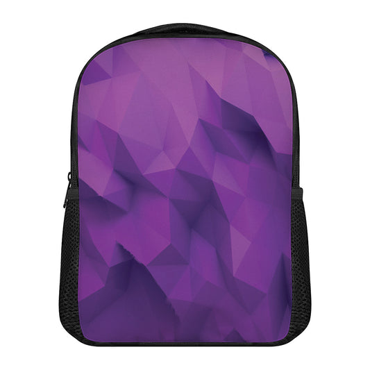 Purple Polygonal Geometric Print Casual Backpack