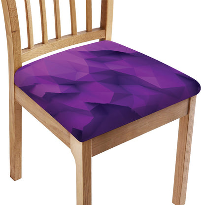 Purple Polygonal Geometric Print Chair Cushion Cover