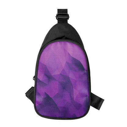 Purple Polygonal Geometric Print Chest Bag