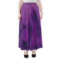 Purple Polygonal Geometric Print Chiffon Maxi Skirt