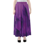 Purple Polygonal Geometric Print Chiffon Maxi Skirt