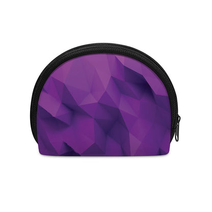Purple Polygonal Geometric Print Coin Purse