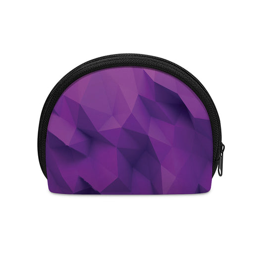 Purple Polygonal Geometric Print Coin Purse