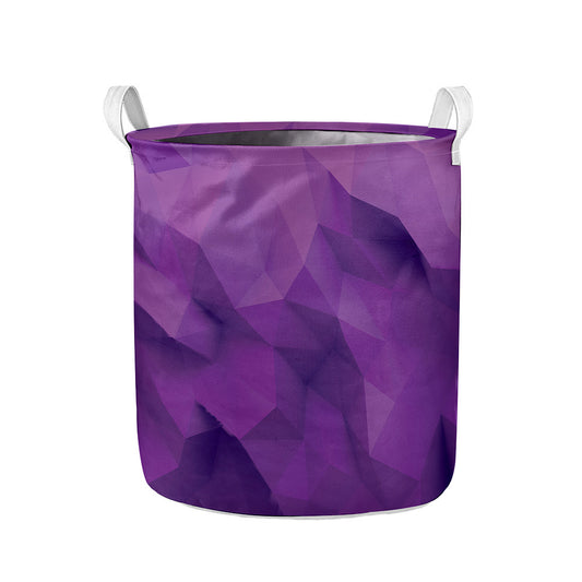 Purple Polygonal Geometric Print Collapsible Laundry Basket