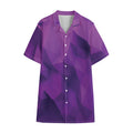 Purple Polygonal Geometric Print Cotton Hawaiian Shirt