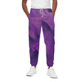 Purple Polygonal Geometric Print Cotton Sweatpants