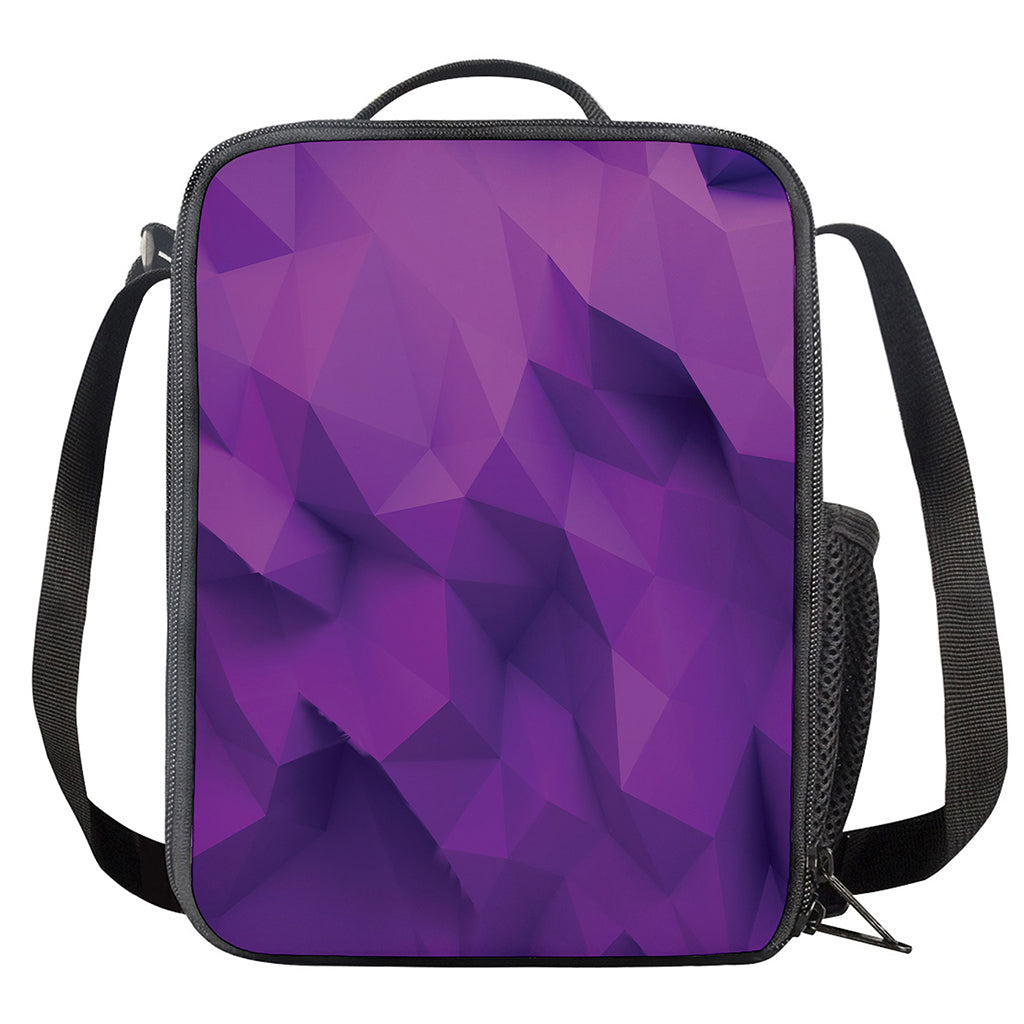 Purple Polygonal Geometric Print Crossbody Lunch Bag