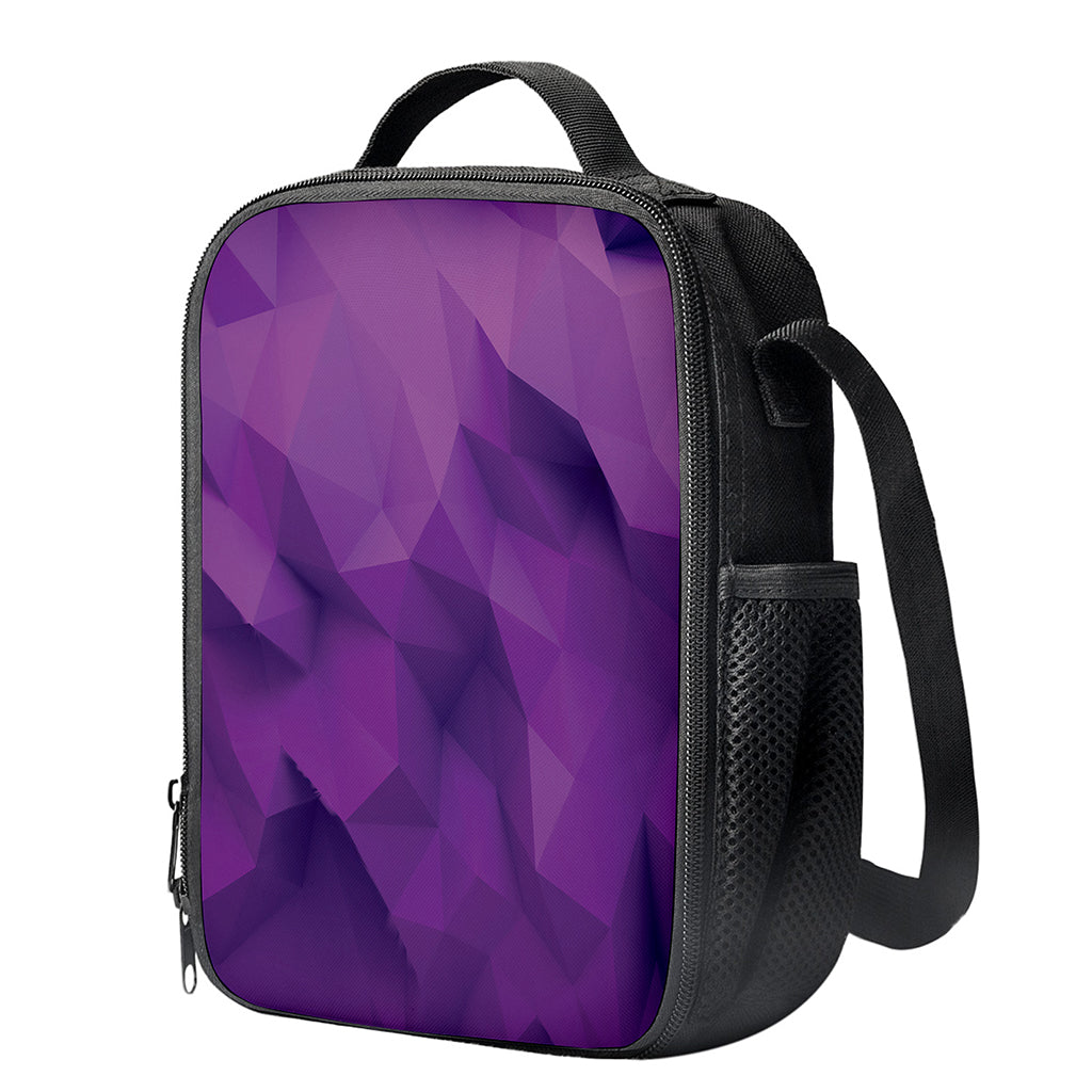 Purple Polygonal Geometric Print Crossbody Lunch Bag