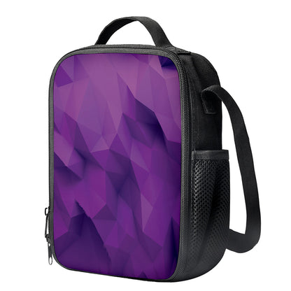 Purple Polygonal Geometric Print Crossbody Lunch Bag